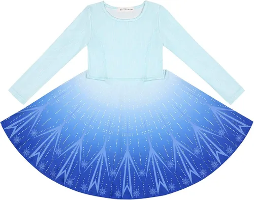 Miniatura 3 de LaBeca - Vestido sin mangas o de manga larga para niñas vestidos casuales con diseño de unicornio o sirena para niñas pequeñas o grandes