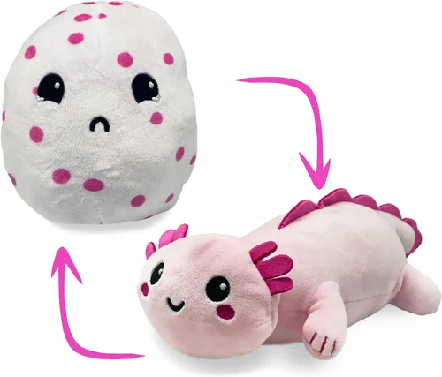 Peluche reversible de ajolote a huevo, feliz y triste, muestra tu estado de ánimo, peluche para aliviar el estrés de 8 pulgadas