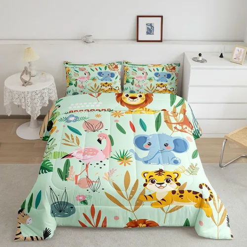 Miniatura 17 de Feelyou Juego de Edredón de Mariposas Coloridas Twin Patrón Impreso de Acuarela Arcoíris Ropa de Cama Acolchada para Dormitorio de Niñas Tie Dye