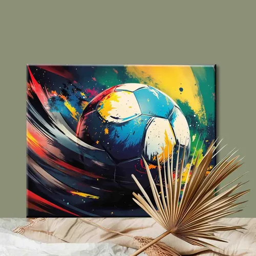 Miniatura 2 de Pintura por números para adultos, fútbol rústico, pintura acrílica de acuarela DIY por números para niños principiantes, pintura abstracta colorida