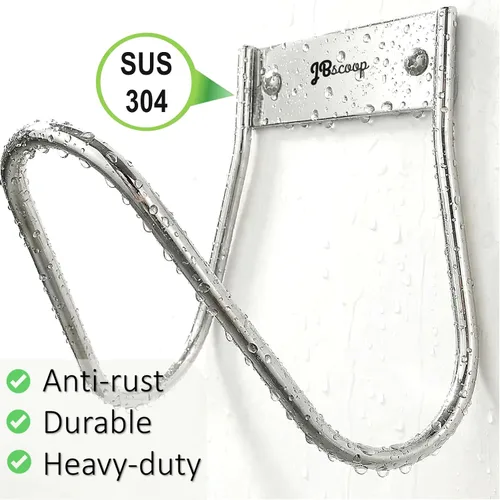 Miniatura 5 de JBscoop Soporte para Manguera de Jardín de Acero Inoxidable Pequeño para Montaje en Pared, Ideal para Agua, Aire, Manguera Hidráulica, Cuerdas