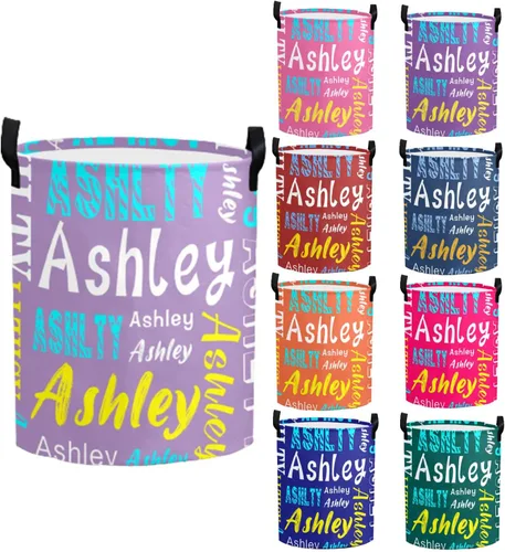 Miniatura 7 de Cesta de lavandería personalizada con nombre, cesta de lavandería plegable con asa para baño, sala de estar, dormitorio Color: 13