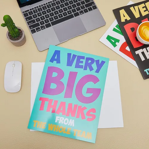 Miniatura 5 de Jecery Paquete de 3 tarjetas de agradecimiento grandes con sobre de 9 x 12 pulgadas, tarjetas de agradecimiento grandes, tarjeta de felicitación