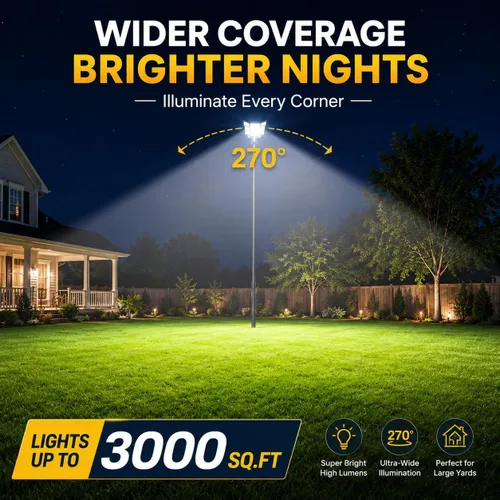 Miniatura 2 de Farolas solares impermeables para exteriores, 9000 W, gran iluminación comercial de estacionamiento con sensor de movimiento y control remoto