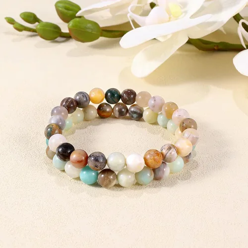 Miniatura 6 de Bivei - Pulsera elástica con cuentas redondas de cristales curativos de Reiki semipreciosos hecha a mano de 0315pulgadas 8 mm
