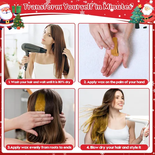 Miniatura 5 de Cera temporal de color dorado para el cabello, color rubio para hombres y mujeres, cera de tinte para el cabello, arcilla lavable para niñas de 4