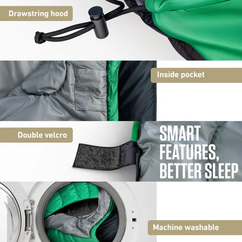 Miniatura 5 de VENTURE 4TH Saco de dormir para mochileros – XXL, tamaños dobles e individuales – Saco de dormir ligero para clima cálido y frío para adultos, niños