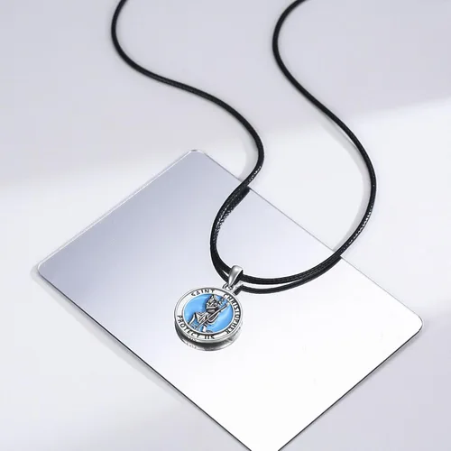 Miniatura 101 de Collar de plata de ley 925 con medalla de San Patrón, colgante de protección católica, amuleto, joyería religiosa para hombres y mujeres