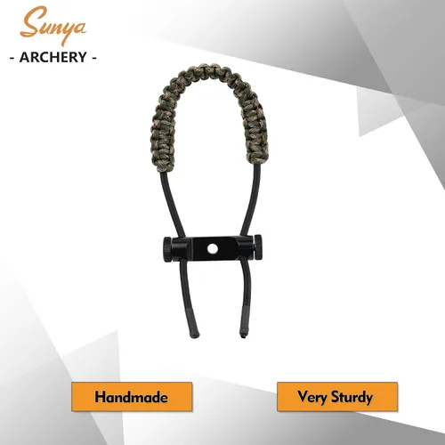Miniatura 6 de SUNYA Archery Bow Wrist Sling, 550 Paracord Strap with Stretch Lanyard. Fit Compound Bow Stabilizers Montaje de aluminio-Camo