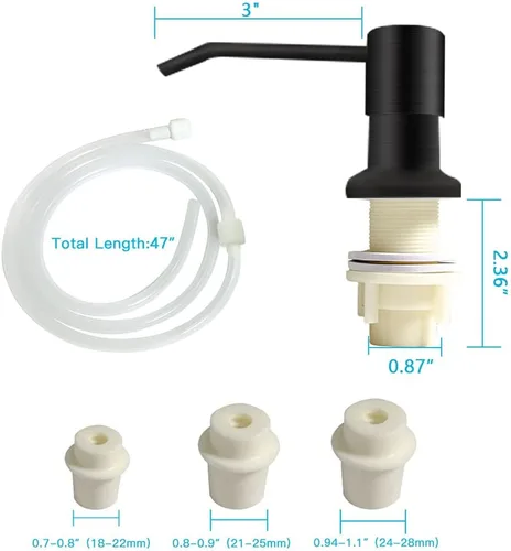 Miniatura 5 de OHiHi Dispensador de jabón para platos para fregadero de cocina, dispensador de jabón para fregadero de encimera, bomba de agua con tubo