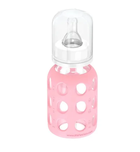 Miniatura 4 de Lifefactory Biberón de vidrio con funda de silicona de 4 onzas - Paquete de 2 - Rosa