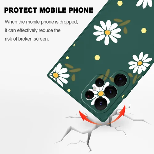Miniatura 5 de LEECG Funda para Samsung Galaxy S22 Ultra, Diseños de Flores de Moda Silicona Suave Protección contra Caídas Resistente a Huellas Dactilares