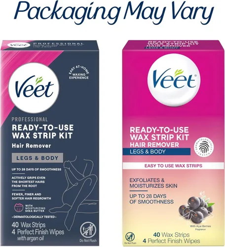 Miniatura 2 de VEET Kit de depilación listo para usar para mujeres, tiras de cera para depilación corporal, kit de cera para piernas y cuerpo, producto de cuidado