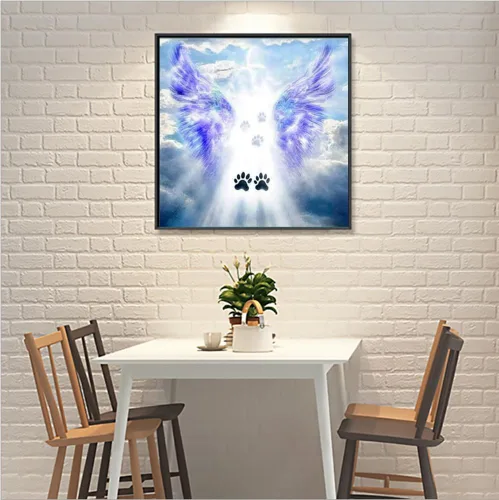 Miniatura 4 de MaiYiYi Juego de pintura de diamante de alas de ángel, taladro redondo completo 5D, pintura de diamante con halo de ángel, pintura de punto de cruz