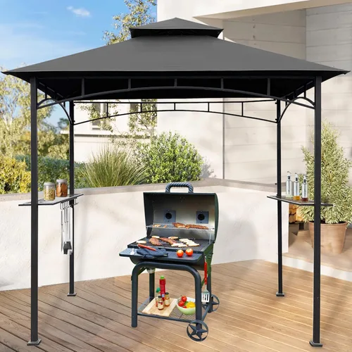 Miniatura 7 de Coastshade - Cubierta de repuesto para cenador de parrilla modelo #L-GG001PST-F, toldo de barbacoa de 8x5, solo para cenadores de parrilla (gris)