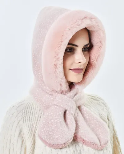 Miniatura 25 de Gorros de invierno para mujer, pasamontañas, bufanda, para clima frío, conjunto para mujer, gorro con capucha