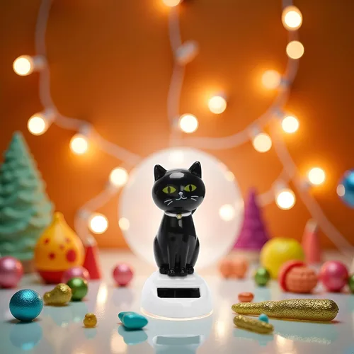 Miniatura 6 de Juguete solar para gato, figura de gato bailarín, adorno de automóvil, juguetes bailarines, decoración interior de automóvil, decoración
