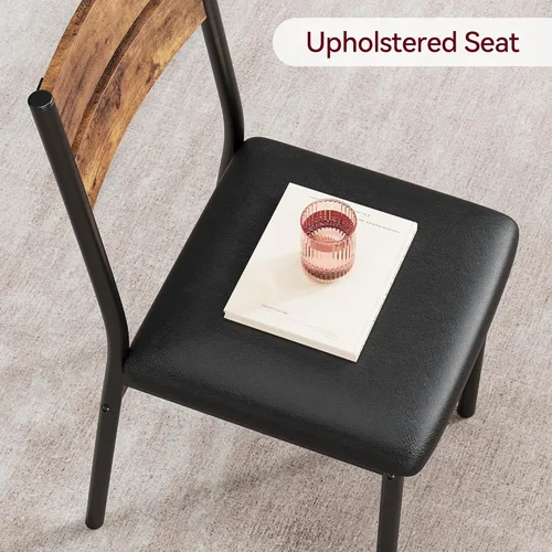 Miniatura 5 de Juego de mesa de comedor para cocina y comedor de 4 a 5 piezas con mesa rectangular moderna de madera, sillas tapizadas, para desayuno, oficina
