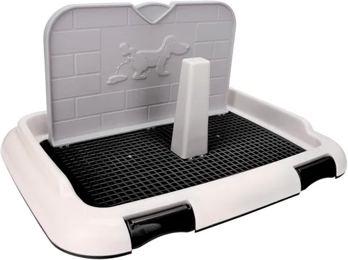 Miniatura 6 de Bandeja para orinal para perros para interiores, soporte para almohadilla de caniche en miniatura, orinal de plástico antideslizante para perros