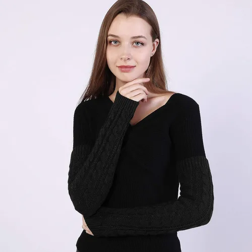 Miniatura 2 de Bellady Guantes de invierno para mujer, cálidos sobre el codo, guantes largos sin dedos con agujero para el pulgar, guantes de punto para calentar