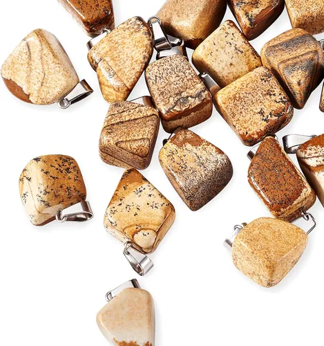 Miniatura 32 de Beadthoven - 24 dijes de piedras preciosas irregulares naturales, piedras curativas mixtas, chakras, reiki, pepita, piedras preciosas para hacer