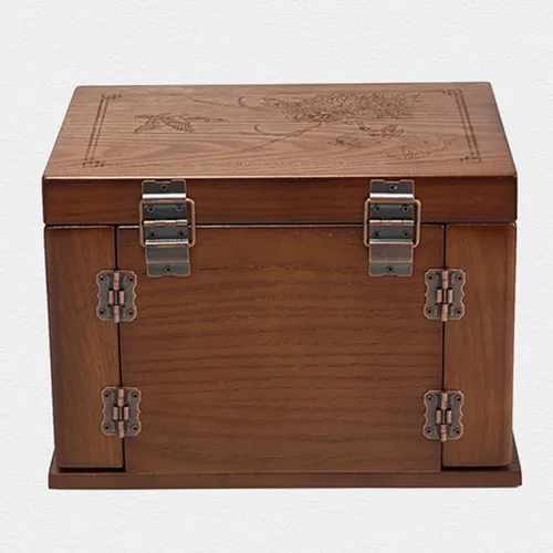 Miniatura 4 de DYRABREST Joyero organizador de madera con cerradura de combinación con cerradura grande con cerradura para vestidor, contenedor de almacenamiento