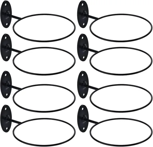 Miniatura 11 de Soporte de pared para baloncesto, soporte de bola de metal de 7 pulgadas de diámetro, almacenamiento de pelotas para baloncesto, fútbol, voleibol