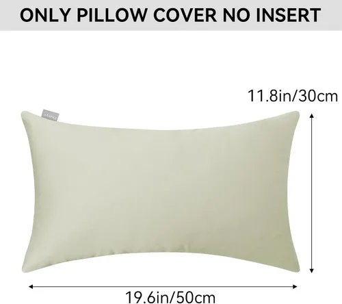 Miniatura 5 de Thmyo - Paquete de 4 fundas de almohada decorativas de 100 % algodón para lumbar, cómodas, sólidas, para Navidad/Halloween, fundas de cojín Blanco