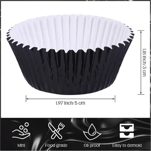 Miniatura 2 de URATOT 100 piezas de papel de aluminio metálico para magdalenas, envoltorios de magdalenas, papel de aluminio para hornear tazas para magdalenas