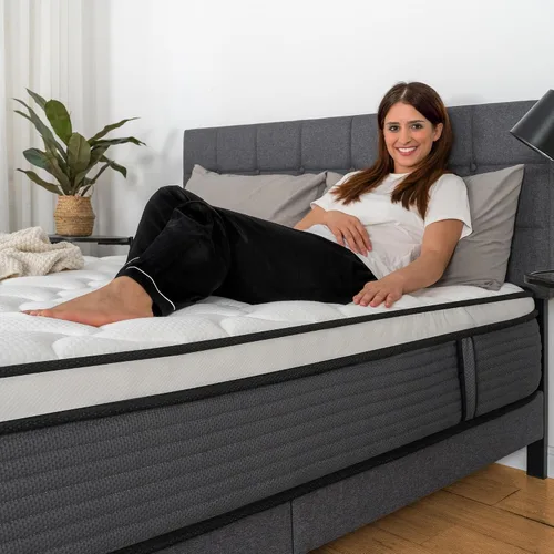 Miniatura 6 de Colchón King, Colchón Híbrido de 12 Pulgadas con Pillow Top en una Caja de Firmeza Media Sin Fibra de Vidrio, Espuma Viscoelástica Suave