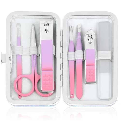 Miniatura 8 de Juego de manicura para hombres, cortaúñas, juego de cuidado personal, kits de aseo de uñas, juego de cuidado de uñas para viajes, herramientas