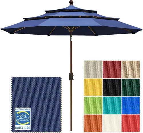 Miniatura 68 de EliteShade USA Sombrilla de Mercado de 10 Años Sin Decoloración de 9 Pies 3 Niveles Sombrilla de Patio Sombrilla de Mesa para Exteriores con Beige