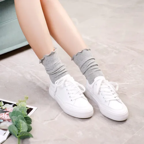 Miniatura 13 de Mcool Mary Calcetines para mujer, con volantes, estilo casual, transpirables, de punto, de algodón, con volantes, paquete de 6