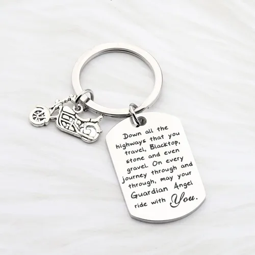 Miniatura 20 de FUSTMW Llavero de motociclista, regalo de motocicleta, llavero seguro para que tu ángel guardián viaje contigo, nuevo regalo para motociclista