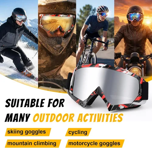 Miniatura 5 de Tallew 4 pares de gafas de motocross para motocicleta, motocross, carreras, ATV, para hombres y mujeres, deportes de potencia y esquí