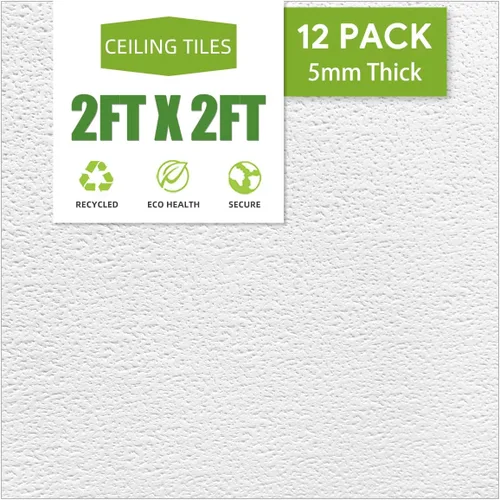 Miniatura 10 de Azulejos de techo Drifts de 2 x 2 pies – Clasificados contra incendios, impermeables, reutilizables, PVC de alta calidad, no se hunden ni se rompen