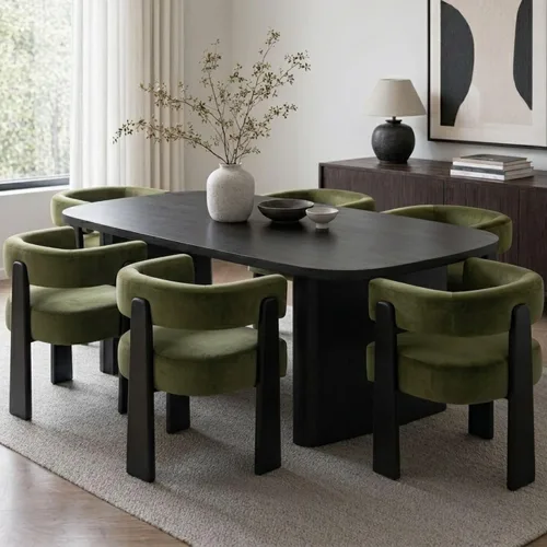 Miniatura 29 de Hyfirm Juego de 2 sillas de comedor de barril beige y dorado, modernas sillas tapizadas de terciopelo con respaldo curvado para isla de cocina