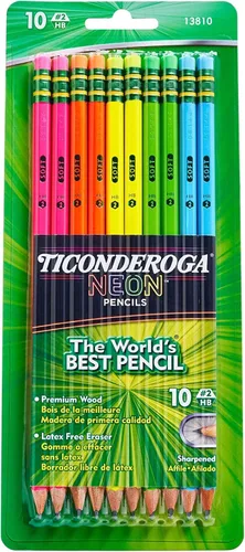 Miniatura 2 de Paquete de 10 lápices neón de la marca Dixon Ticonderoga n. º2 2