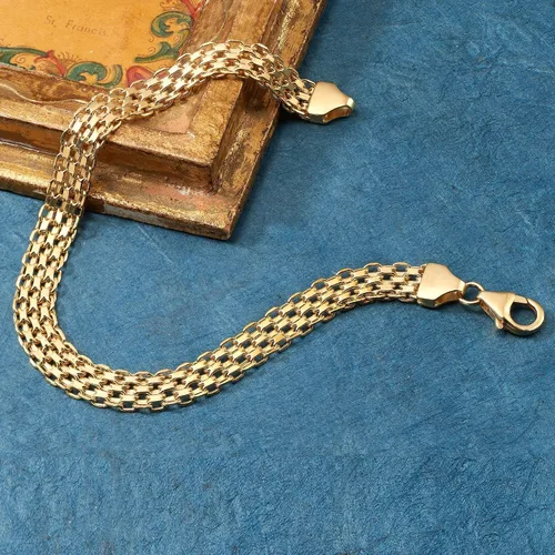 Miniatura 5 de Ross-Simons Italian 18kt Yellow Gold Bismark-Link Bracelet