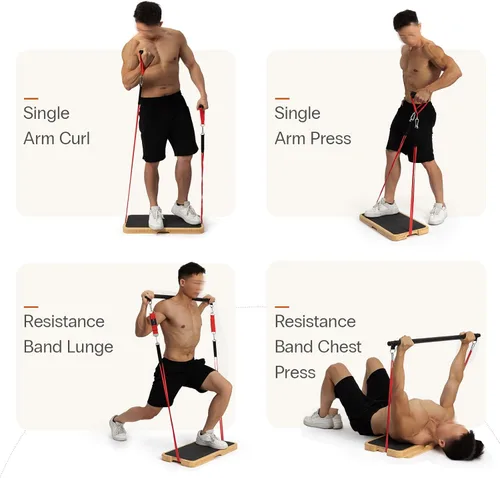 Miniatura 4 de StrongTek Resistance Band Training Platform, Heavy-Duty Bamboo/Wood Board for Safe & Stable Resistance Workouts, Non-Slip, 1000 lbs Capacity for