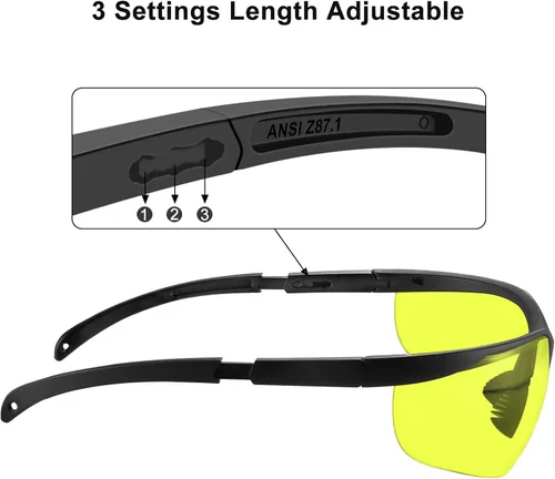 Miniatura 4 de xaegistac Anteojos de seguridad antivaho para disparar, ANSI Z87, protección ocular con estuche rígido