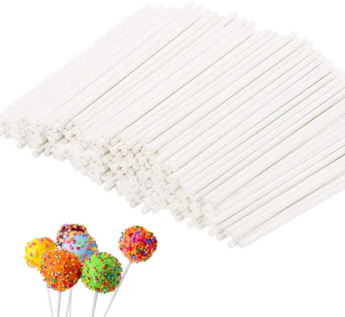 Miniatura 8 de 100 palitos de piruleta blancos de 6 pulgadas, palitos de papel de piruleta, palitos de papel para cupcakes, dulces caseros, chocolate, postre