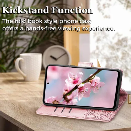 Miniatura 3 de Funda para Motorola Moto G Stylus 5G 2023, funda con tapa para mujer con estampado de mariposa en relieve de piel sintética, ranuras para tarjetas