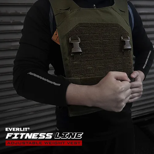 Miniatura 7 de EVERLIT Chaleco con peso ajustable de 14 libras/20 libras, peso incluido, para entrenamiento de peso corporal, fitness, entrenamiento, correr