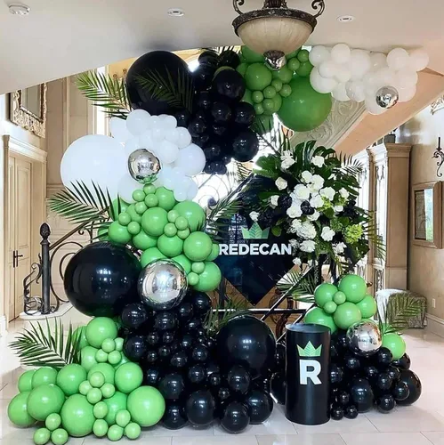 Miniatura 4 de KALOR Globos de color verde claro de 12 pulgadas, 100 globos gruesos de 0.11 oz/100 unidades, globos de látex mate para fiestas de cumpleaños