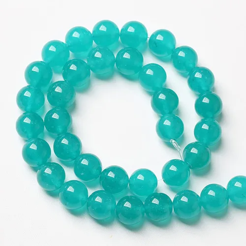 Miniatura 5 de 46 piezas de cuentas de piedra natural de 8 mm de amatista azul, cuentas sueltas redondas de jade para hacer joyería, pulseras, collares, 38 cm Jade