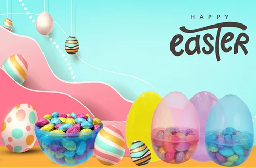 Miniatura 4 de The Dreidel Company Huevos de Pascua masivos de plástico brillante y translúcidos, perfectos para la caza de huevos de Pascua, colores surtidos