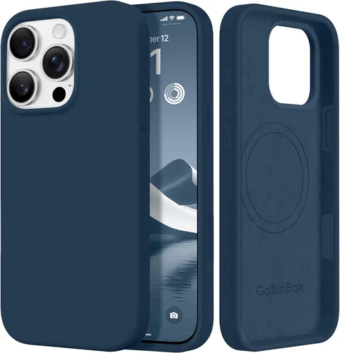 Miniatura 38 de GolbinBox Funda magnética para iPhone 17, compatible con MagSafe, cubierta de silicona integrada para control de cámara, funda de silicona líquida a