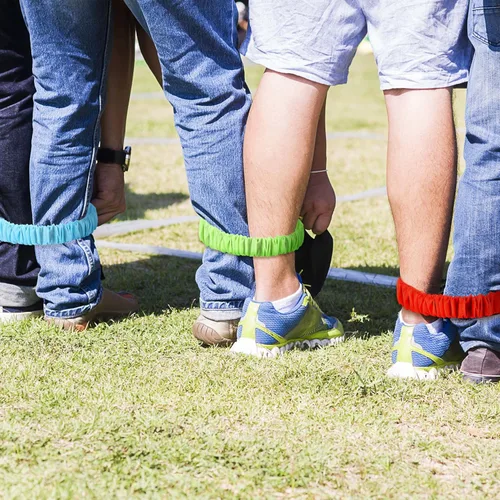 Miniatura 4 de Juego de 51 piezas de carnaval al aire libre, sacos de patatas, bolsas de carreras de 3 patas, bandas de carreras de huevos y cucharas, juego