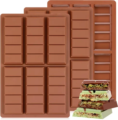 Miniatura 8 de Molde de barra de chocolate – Moldes antiadherentes para chocolate, molde profundo de silicona de grado alimenticio para pistacho de Dubai, dulces
